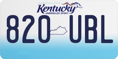 KY license plate 820UBL