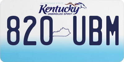 KY license plate 820UBM