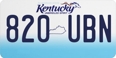 KY license plate 820UBN