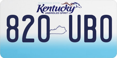 KY license plate 820UBO