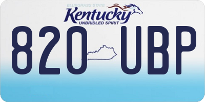 KY license plate 820UBP