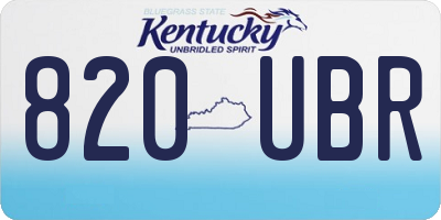 KY license plate 820UBR