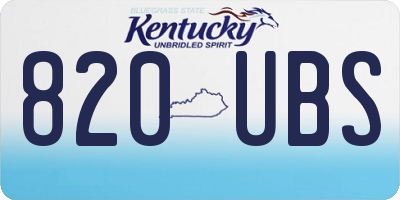 KY license plate 820UBS