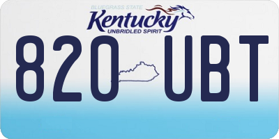 KY license plate 820UBT