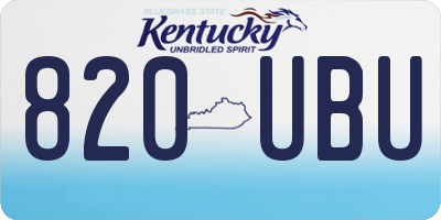 KY license plate 820UBU