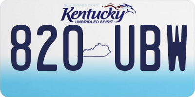KY license plate 820UBW