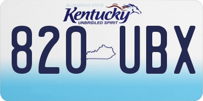 KY license plate 820UBX