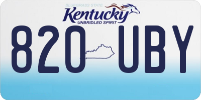 KY license plate 820UBY