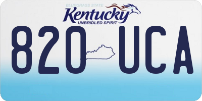 KY license plate 820UCA