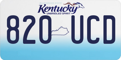 KY license plate 820UCD