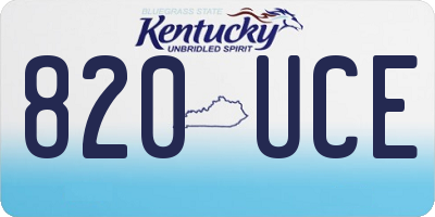 KY license plate 820UCE