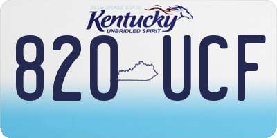 KY license plate 820UCF
