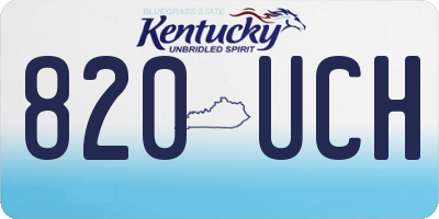 KY license plate 820UCH