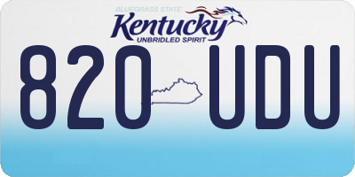 KY license plate 820UDU