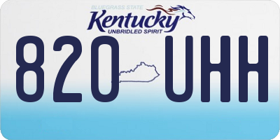 KY license plate 820UHH