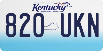 KY license plate 820UKN