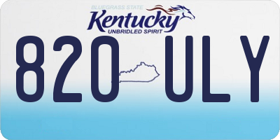 KY license plate 820ULY