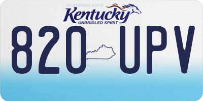 KY license plate 820UPV