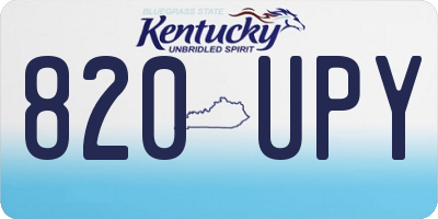 KY license plate 820UPY