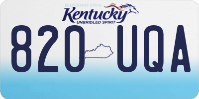 KY license plate 820UQA