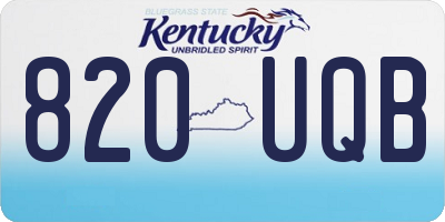 KY license plate 820UQB