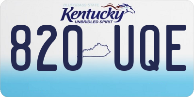 KY license plate 820UQE