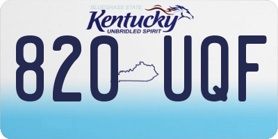 KY license plate 820UQF