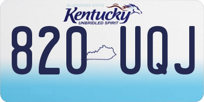 KY license plate 820UQJ