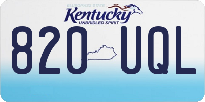 KY license plate 820UQL