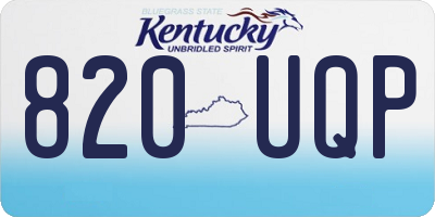 KY license plate 820UQP