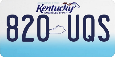 KY license plate 820UQS