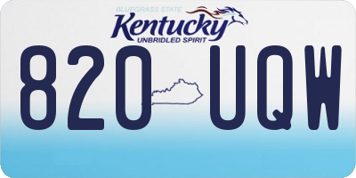 KY license plate 820UQW