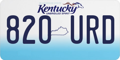 KY license plate 820URD