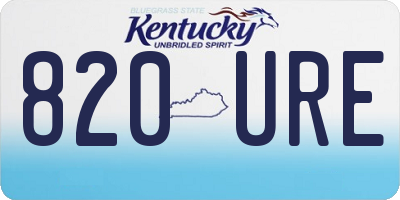 KY license plate 820URE