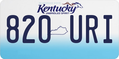 KY license plate 820URI