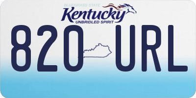 KY license plate 820URL