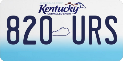 KY license plate 820URS