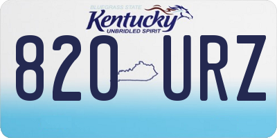 KY license plate 820URZ