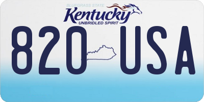 KY license plate 820USA