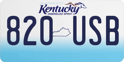 KY license plate 820USB