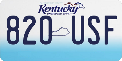 KY license plate 820USF
