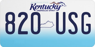 KY license plate 820USG