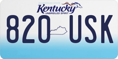 KY license plate 820USK