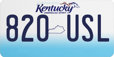 KY license plate 820USL