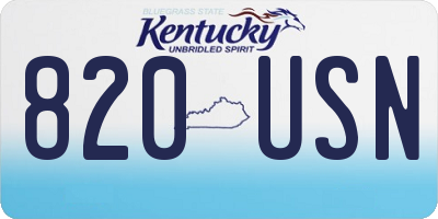 KY license plate 820USN