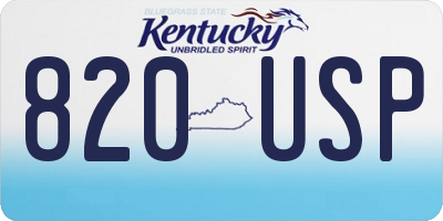 KY license plate 820USP