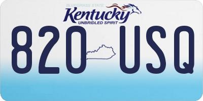 KY license plate 820USQ