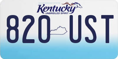 KY license plate 820UST