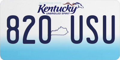 KY license plate 820USU