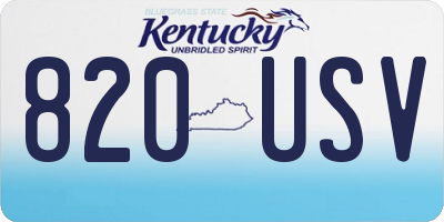 KY license plate 820USV